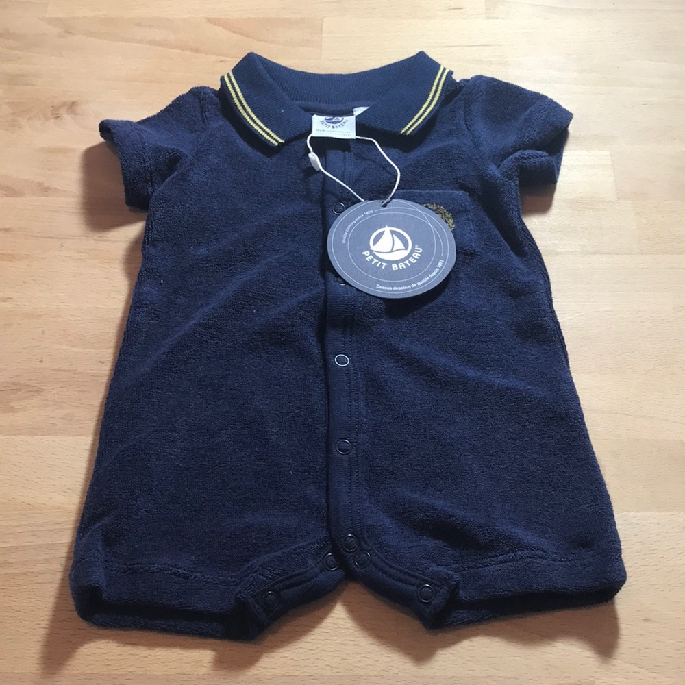 Petit Bateau Collared Onesie NWT
